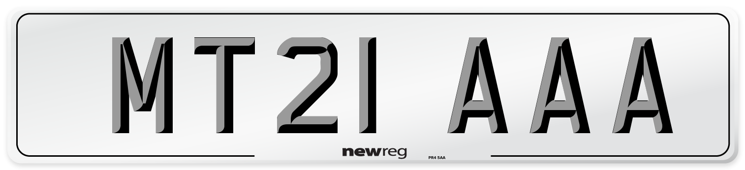 MT21 AAA Number Plate from New Reg